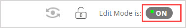 Blackboard course Edit Mode In the Blackboard course, the Edit Mode option is highlighted and turned on; the option is at the top right of the page.
